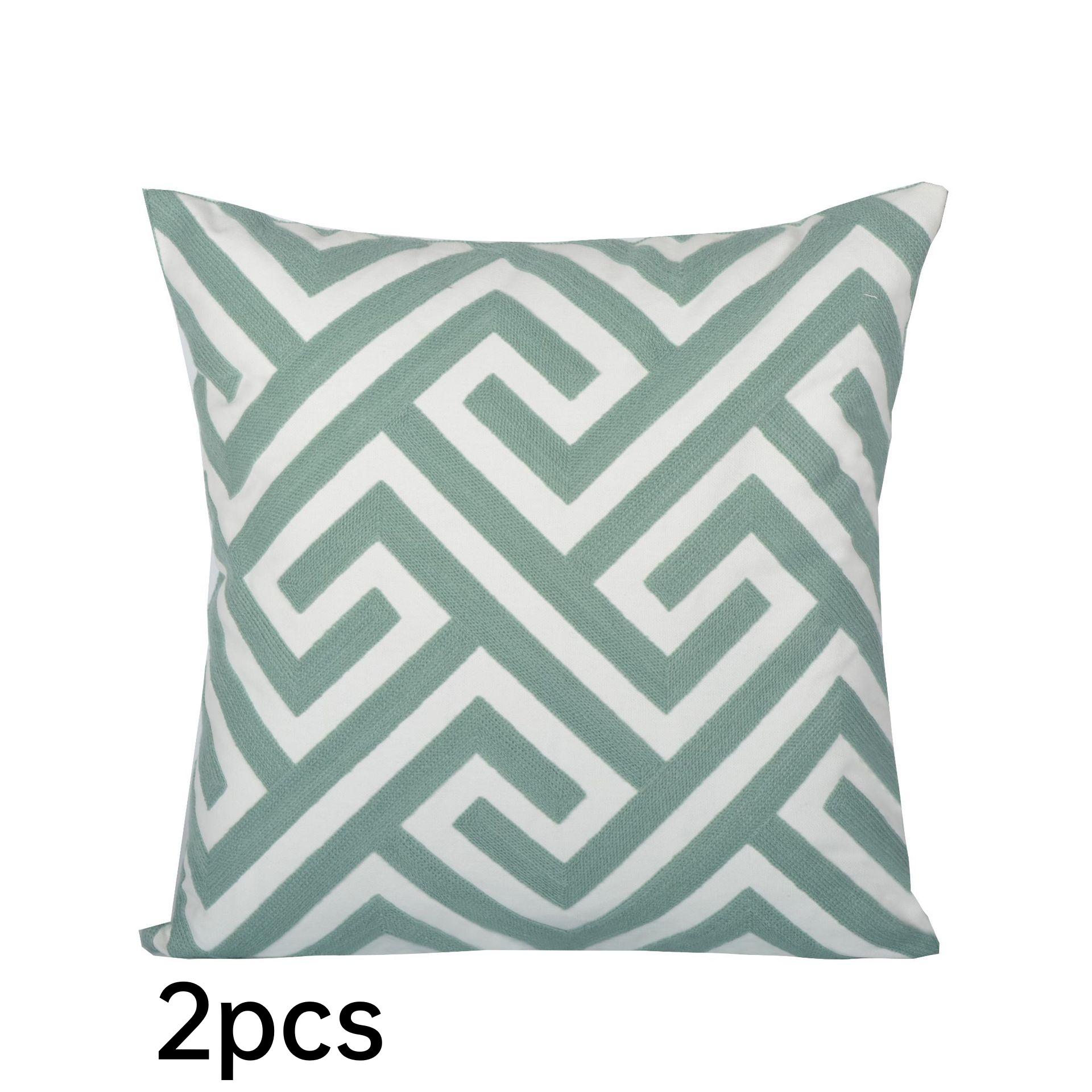 

Чехол для подушки с вышитыми цветочными листьями в фермерском стиле 18x18 дюймов, чехол для подушки с вышитым цветочным узором в стиле бохо для дивана, кровати, гостиной 18 x 18 -2pcs