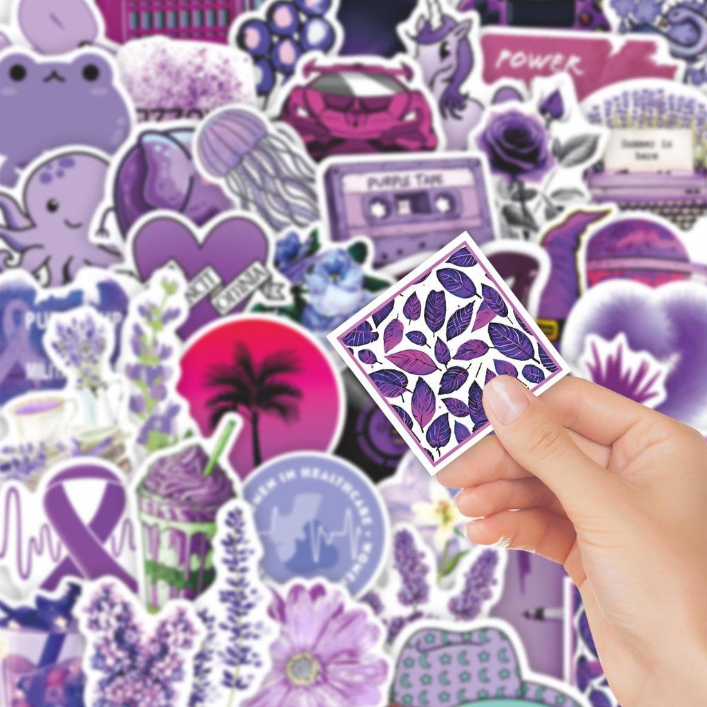 50 Cute Purple Girl Graffiti Sticker Set for Suitcases & Notebooks