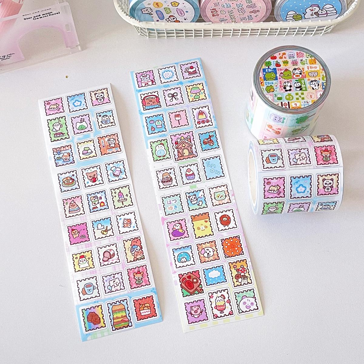 Waka Waka Cute Planner Tape: Hollow Letter Sticker Roll & Stamp Elements.