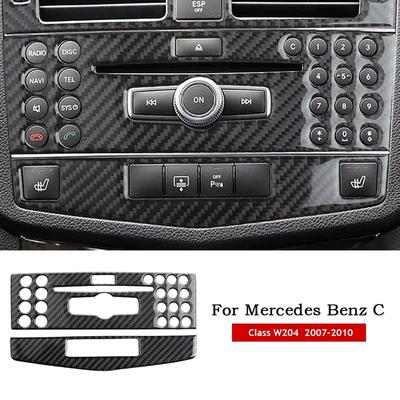 Auto Mittelkonsole Klimaanlage CD Panel Abdeckung Trim Für Mercedes Benz C klasse W204 C200 C260 C300 C180 2007-10 Carbon Faser