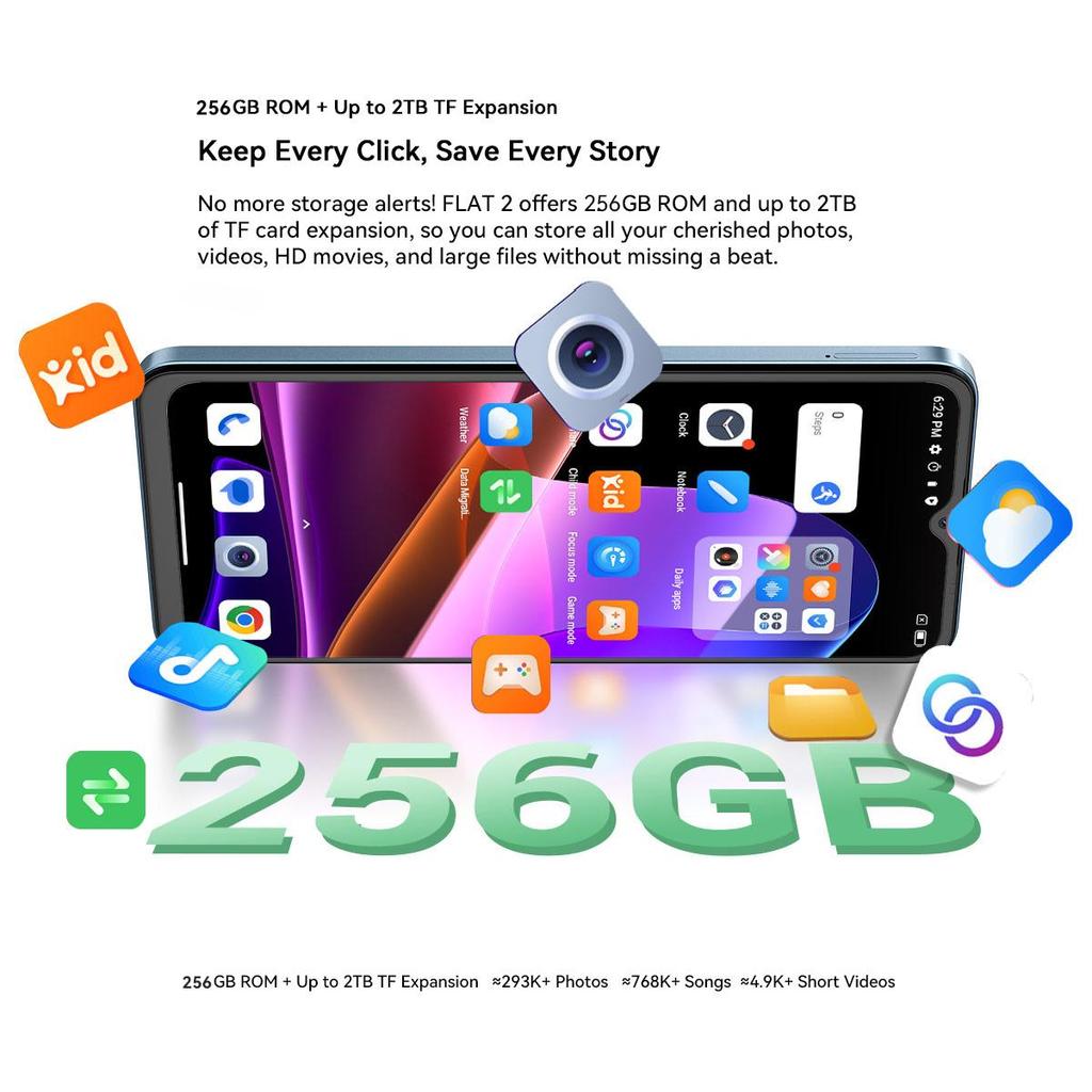 Oscal FLAT 2 12GB RAM 256GB ROM Android 14 Smartphone