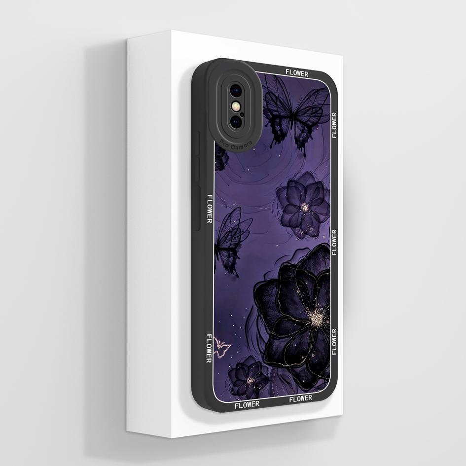 Pro Apple iPhone X XR XS SE 6 7 8 11 12 Pro Max Plus Mini Pouzdro na telefon Luxusní Vzor Květů Měkký Tekutý Silikon Protiskluzový Ochranný Pro iPhone Kryt
