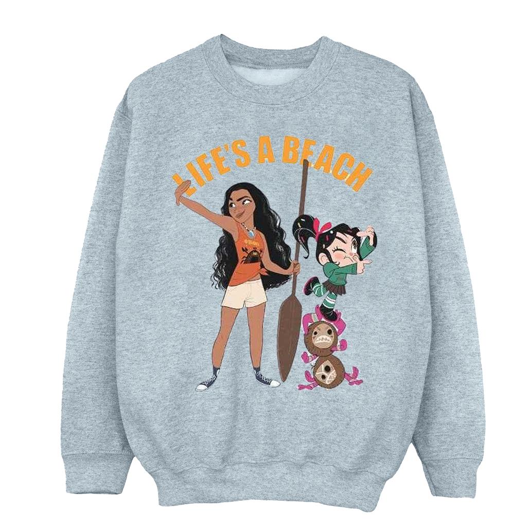 Disney Womens/Ladies Wreck It Ralph Moana And Vanellope Sweatshirt