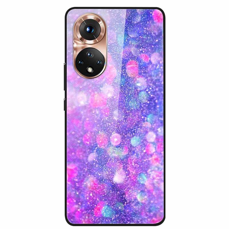 For Honor 50 Case Cartoon Tempered Glass Back Cover Hard Case For Huawei Honor 50 Pro Phone Cases NTH-AN00 NTH-NX9 Fundas Coque