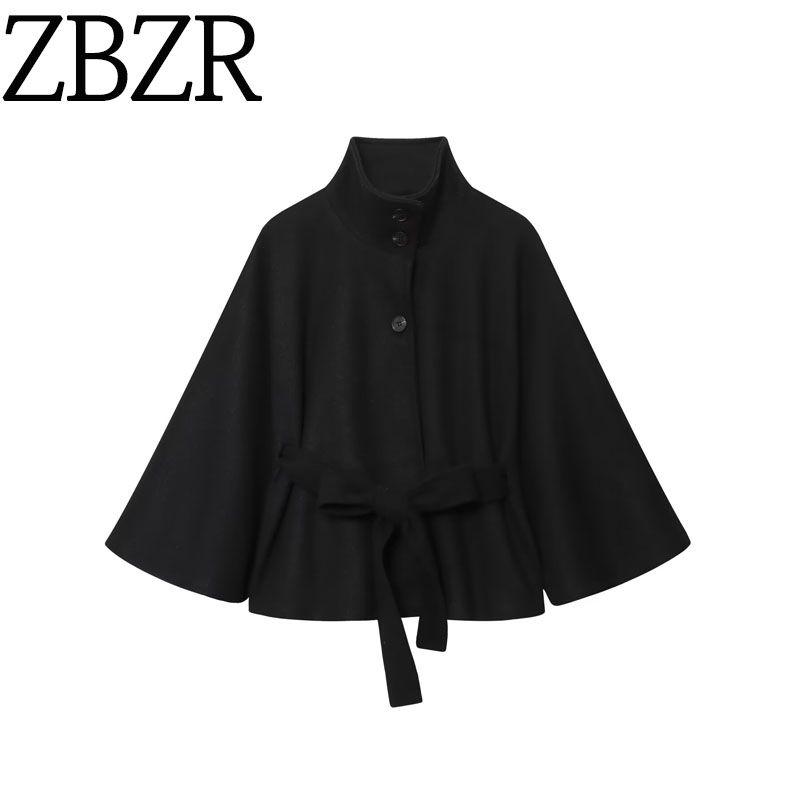 Za New Fall Women's Clothing 2025 Fashion Style French Fashion All-Match Loose Casual Belt Woolen Outwear
