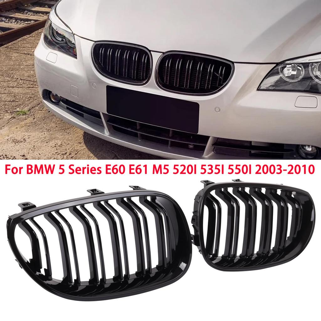 BBJM7 E60 E61 Glossy Black Front Grille For BMW 5 Series E60 E61 M5 520I 535I 550I 2003-2010 Sedan Car Front Kidney Grille Grill