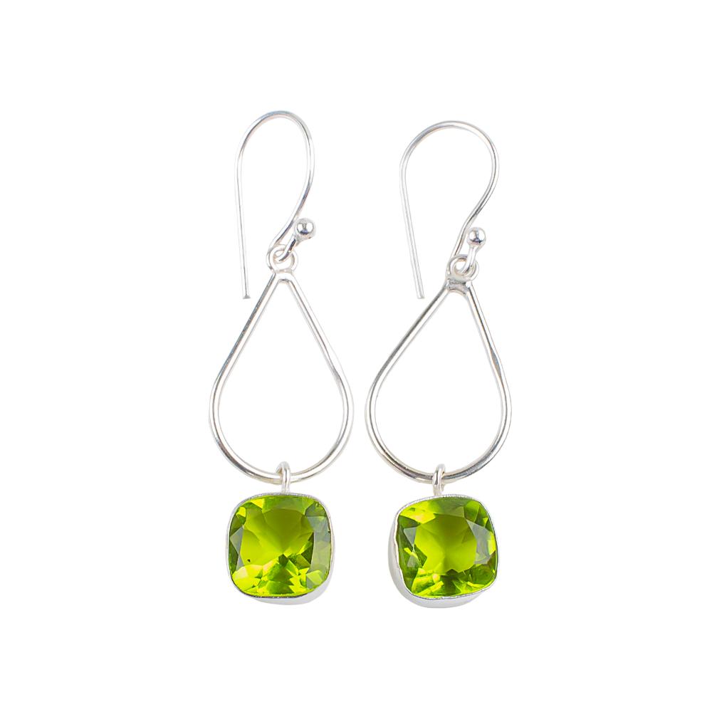 Peridot Gemstone 925 Sterling Silver Handmade Jewelry Designer Earrings 1.90" EE-7-5