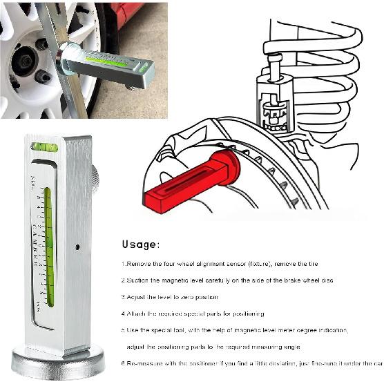 Adjustable Magnetic Gauge Tool, Automotive Camber Castor Strut Wheel Alignment Tools, Universal Camber Gauge, Vehicle Tire Repair Accessories For