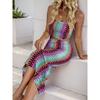 Damen Boho Rock-Sets Stickerei Bandeau Tube Top Bodycon Madi Rock Sommer Trendige Elegante Outfits