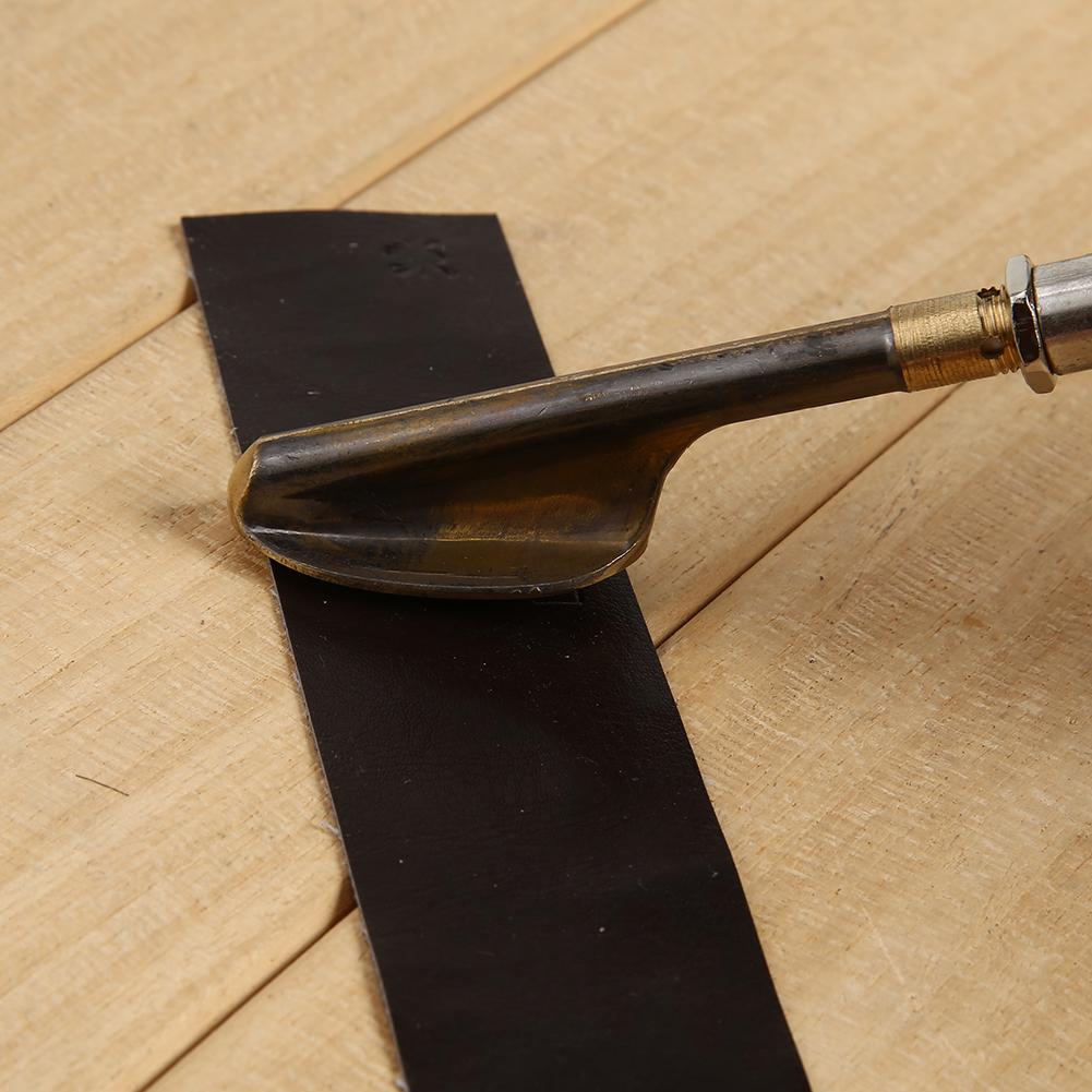 Portable Wood Handle Mini Electric Iron for Leather Clothing Bag Shoes Crafting
