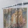 Vintage Red Flower Print Shower Curtain 3D Birds Bath Decoration Home Decor Waterproof Fabric Bathroom Accessories