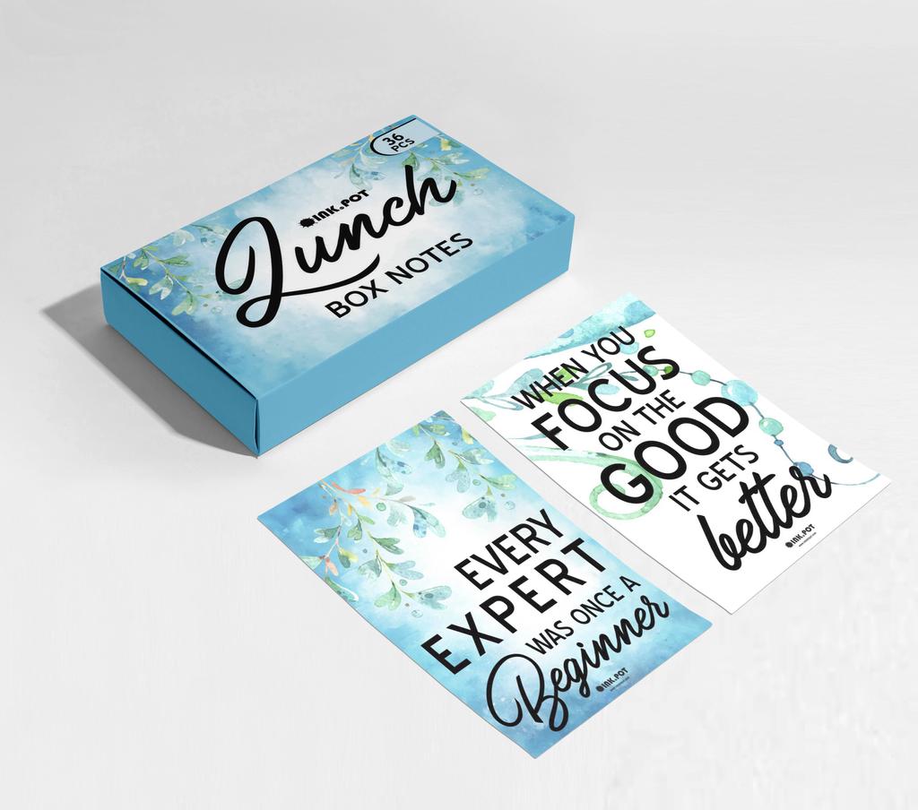 Inkdotpot Lunch Box Notes For Adults Teens, Motivation Inspiration Affirmation Cards, Pack of 36, Unique Assorted Designs (Mermaid