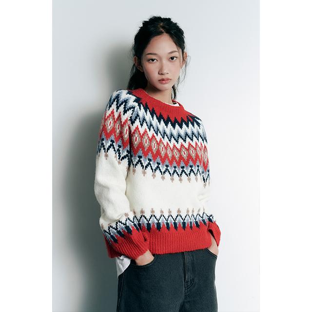 LAP Coloring Nordic Oversized Knit Aq4Khb24
