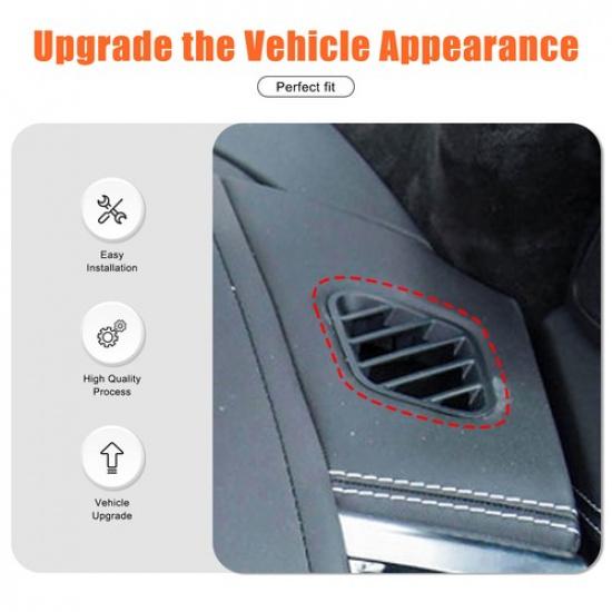 Glossy Piano Black Dashboard Air Vent Trim Sticker For Jaguar F-Type X152 13-24