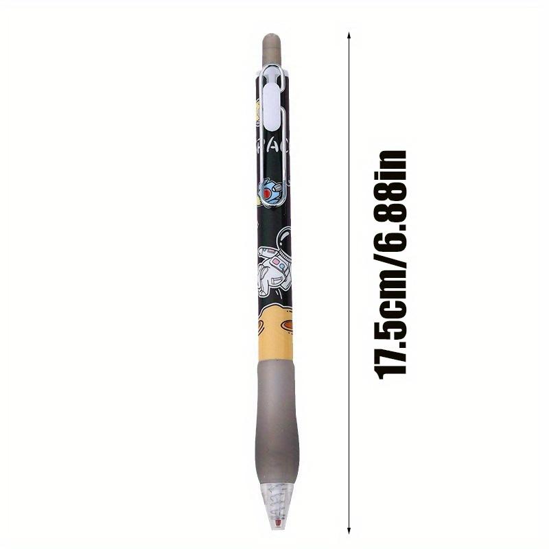 Back To School Season, 144Pcs 0.5mm Box Set Cartoon Astronaut Theme Black Push Action Pen, Smooth Writing School Stationery Pen, Office Signature Pen,