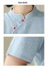 Elegant Cotton Linen Qipao Dress - Women's Stand Collar Short Sleeve, Summer 2024 Collection
