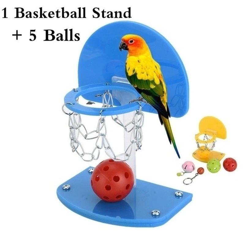 Parrot Intelligence Training Toy Pet Bird Toy Mini Basket Bird Shooting Pet Basketball Stand