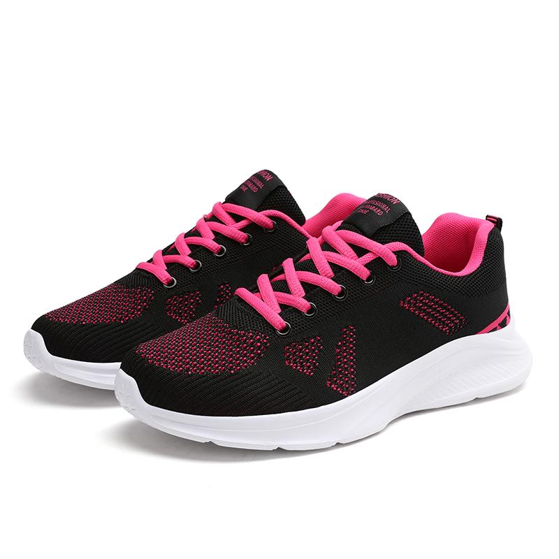 Women's Flying Woven Running Shoes Spring and Summer Low Cut Lightweight Breathable Mesh Casual Sports Shoes