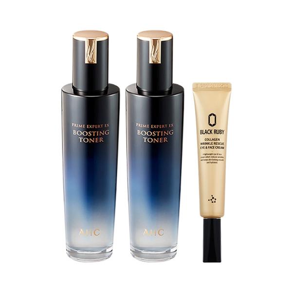 AHC Prime Expert EX Boosting Toner 130ml x2 + Black Ruby Collagen Eye Cream 30ml