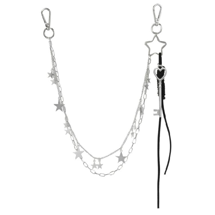 Chaîne de Pantalon Ceinture Cœur Métal pour Unisexe Egirl Eboy Jeans Esthétique Punk Chaîne