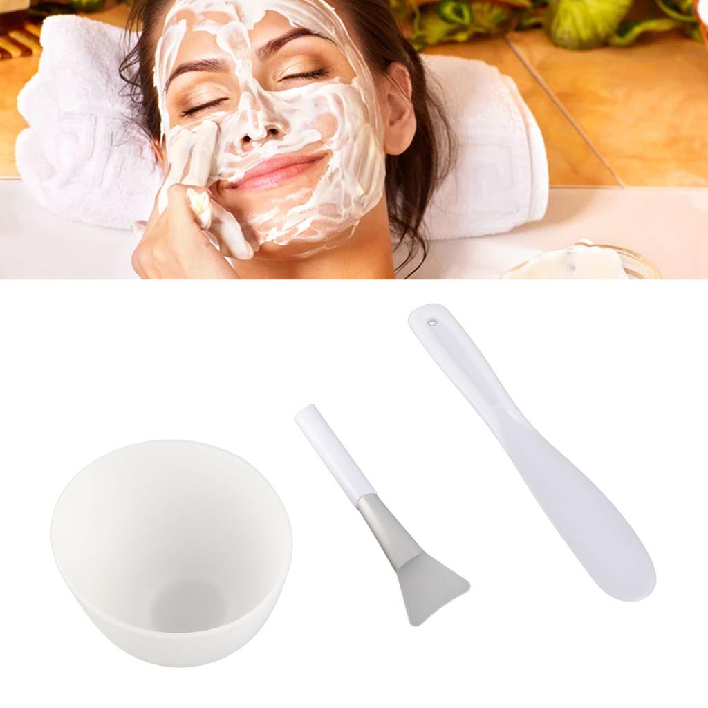 3pcs DIY Mask Tool Set Silicone Mask Bowl Mask Brush Spatula Set DIY Mask Mixing Tool Sets