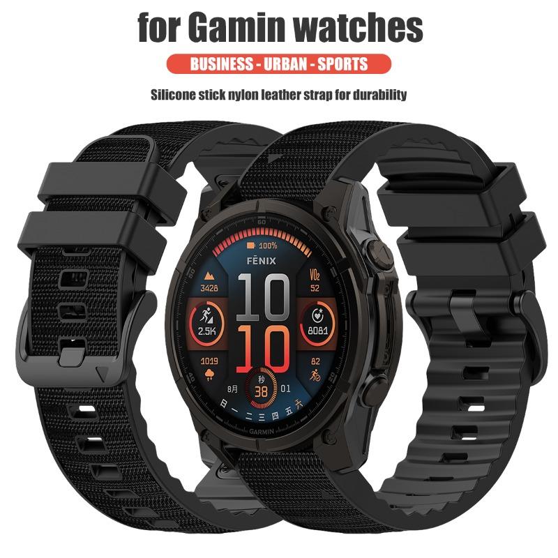QuickFit 22/26mm Strap for Garmin Epix Pro/fenix 8 7 7X Pro Leather Silicone Watchband Forerunner 965 970 Enduro 3 Sport Bracele