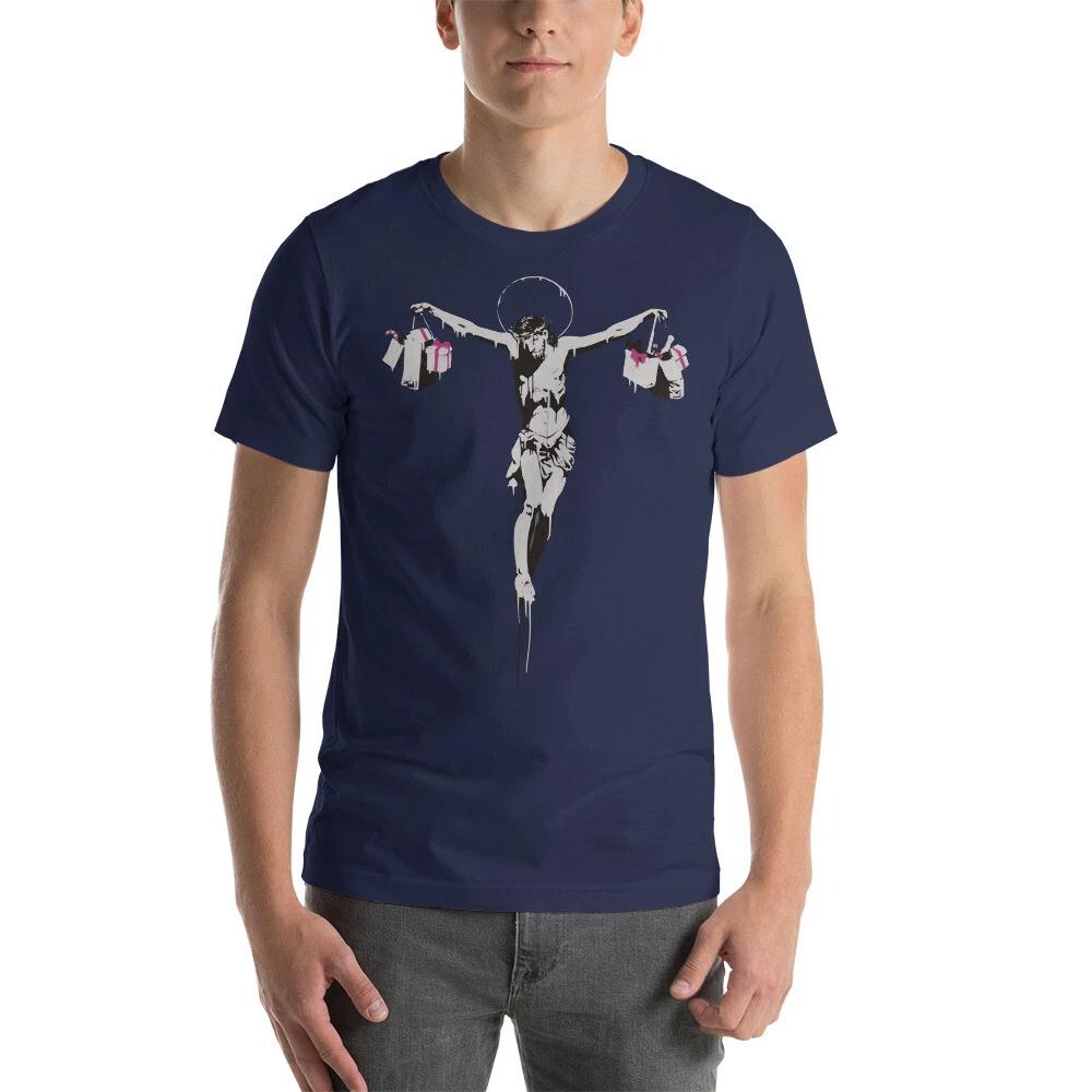 

T-Shirt Banksy Christ Xmas Shopping Unisex Heavy Cotton Tee S