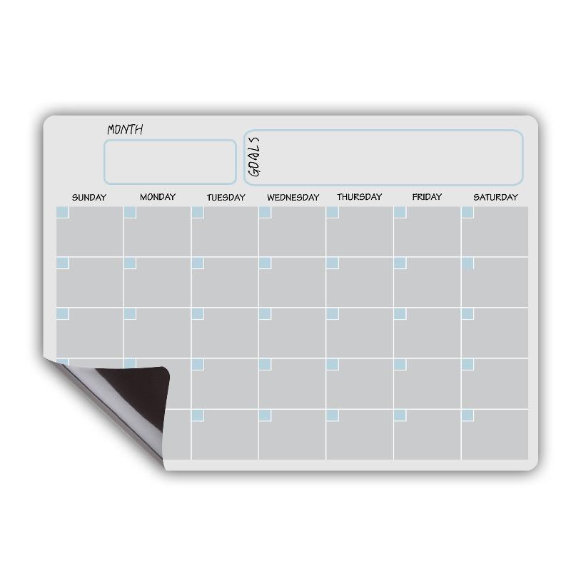 

Erasable Monthly Weekly Planner Magnetic Dry Erase Calendar Fridge Magnet Message Board Soft Whiteboard Set Reusable белый