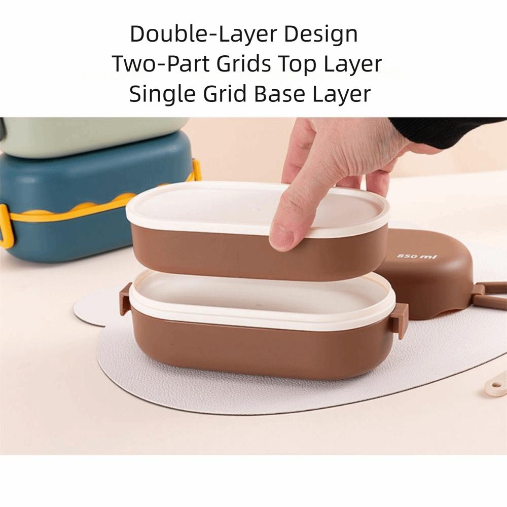 3 Grids Divides Food Container Reusable Food Storage Crisper BPA-Free Snack Food Box  Travel