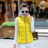 Autumn and winter new candy color down cotton vest, large size women's hooded cotton vest