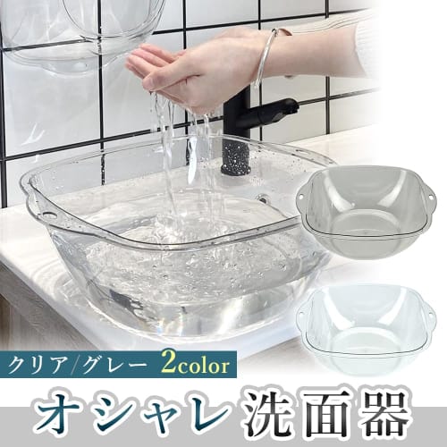 YUGENOVA Multi-Purpose Wash Basin, Heat-Resistant PP Basin with Handle for Bathroom, Kitchen, and Outdoor Use (Clear, Medium)