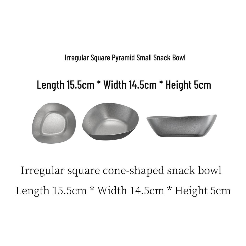 Retro Stainless Steel Bowl & Plate Set - Stylish Tableware for Home & Outdoor Use