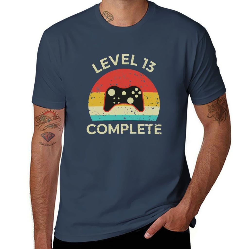 Level 13complete Anniversary Vintage Retro 13th Wedding Day Premium Tshirt Antipilling Casual Tshirt