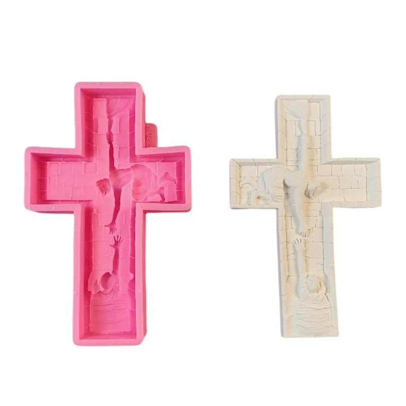 Flexible Sturdy Silicone Mould Fashion Accessory for Making Unique Crosses Shaped Plaster and Home Decorations 1