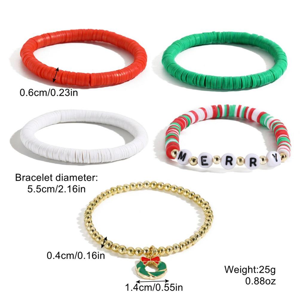 European and American Snowflake Crystal Beaded Christmas Bracelet Set for Women