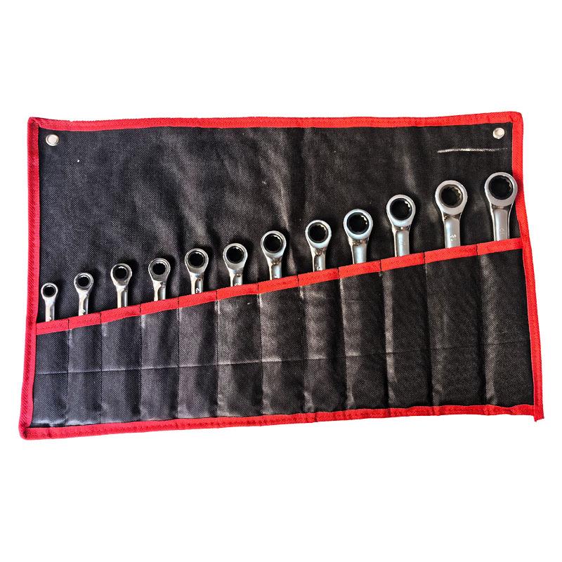 12PC Dual-Use Ratchet Wrench Set: Fixed & Open-End for Quick Automotive Repairs