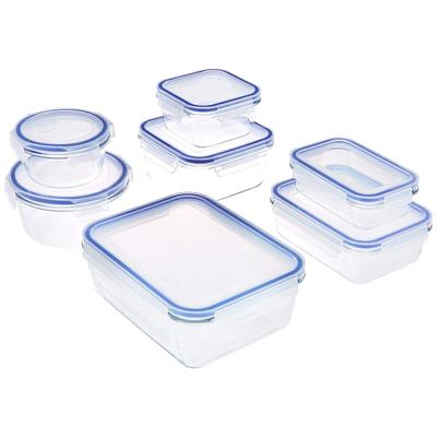 Rectangular Glass Storage Container Set, Set of 7, Transparent