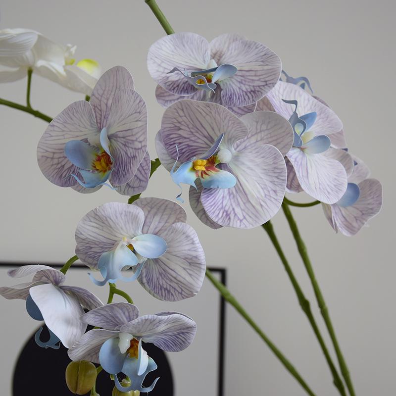 Luxury Artificial Phalaenopsis Flower Arrangement - 9 Heads, Morandi Color for Weddings & Hotels