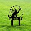Metal Cat Memorial Garden Stake, Butterfly Decoration for Grave, Pet Sympathy Gift, Outdoor Loss Keepsake