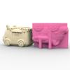 3D DIY Flower Pots Mold Silicone Concrete Mold Animal Car Shape Silicone Vase Molds for Crafting Concrete Candle Holders
