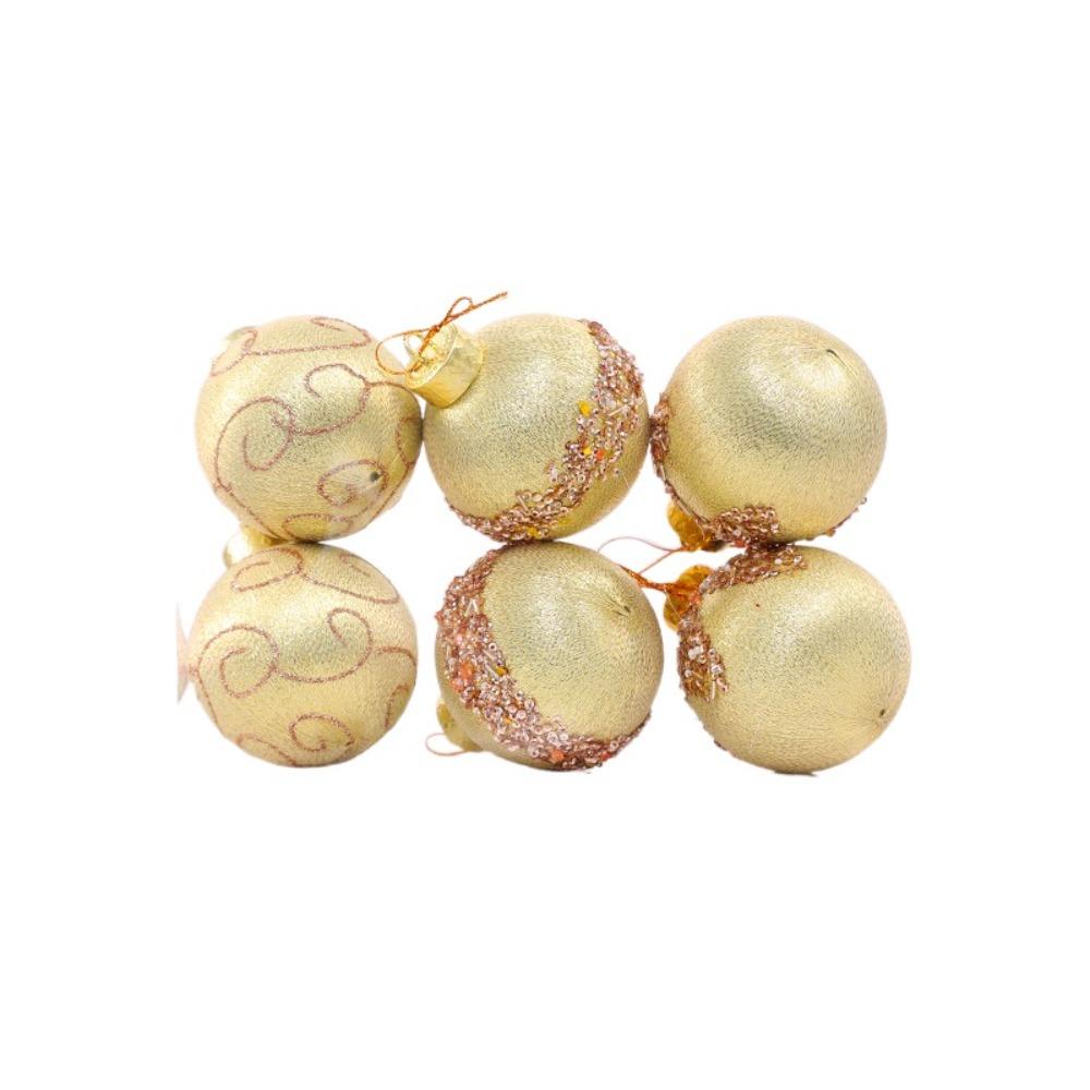 6pcs 8CM Christmas Ball Set Shatterproof Electroplating Ball  New Year