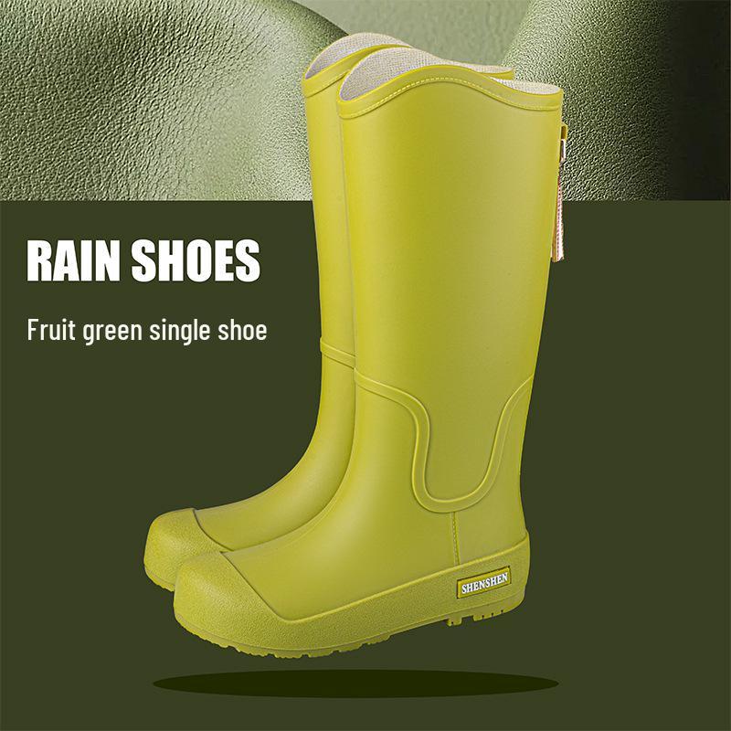 Korean Style Women's Fashion Waterproof Rain Boots - High Anti-Slip, Long Tube Outdoor Rubber Shoes