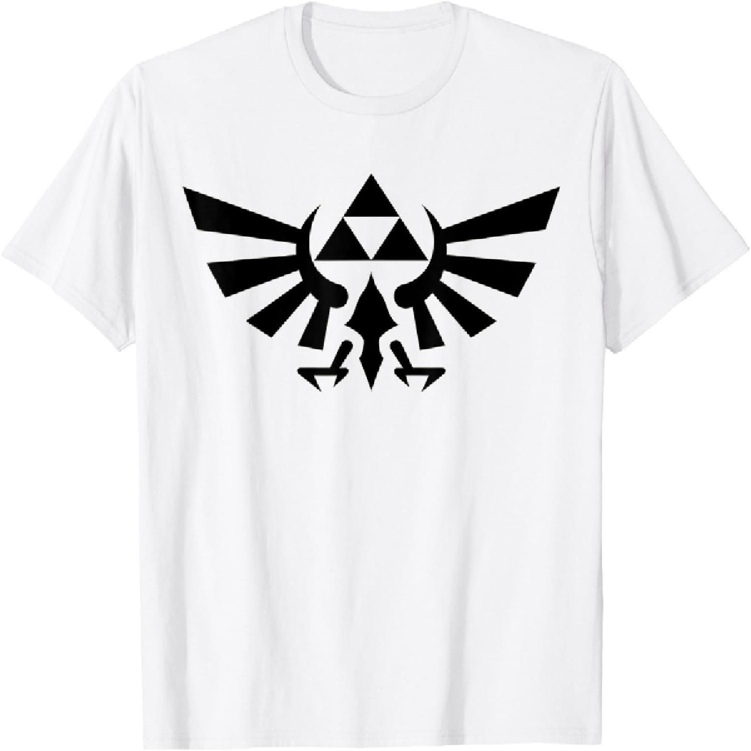 Legend of Zelda Hyrule Crest Triforce Black Out Logo T-Shirt T-Shirt S