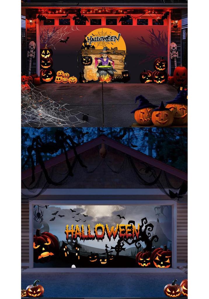 Halloween & Christmas Garage Banner Decorations
