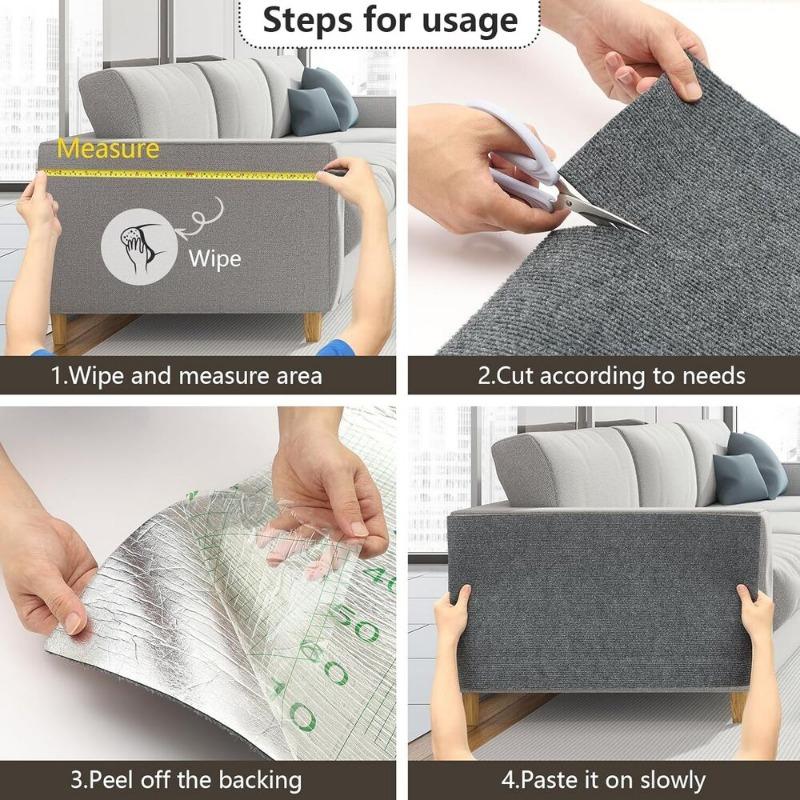 Cat Scratching Mat Cat Carpet with Self-Adhesive Trimmable Pet Scratching Post Carpet Anti Cat Scratch Furniture Sofa Protector