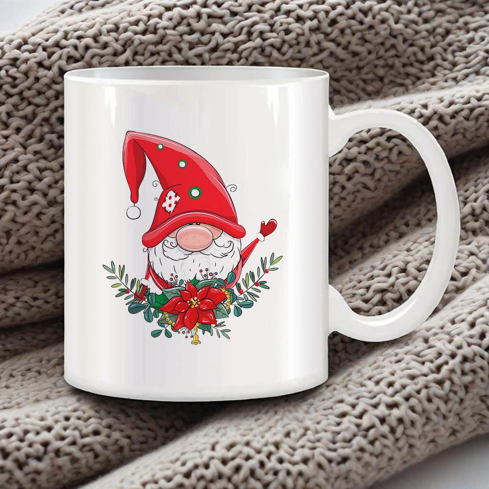 Cozy Xmas Themed Coffee Mug Christmas Tree Drawing Ceramic Mugs Santa Snowman Breakfast Cups Ho Ho Ho Cup Festive Gift Drinkware