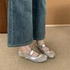 French Silver Casual Style Square Head Single Shoes Fairy Shoes 2025 New Spring Skirt Fashion Mary Jane Shoes