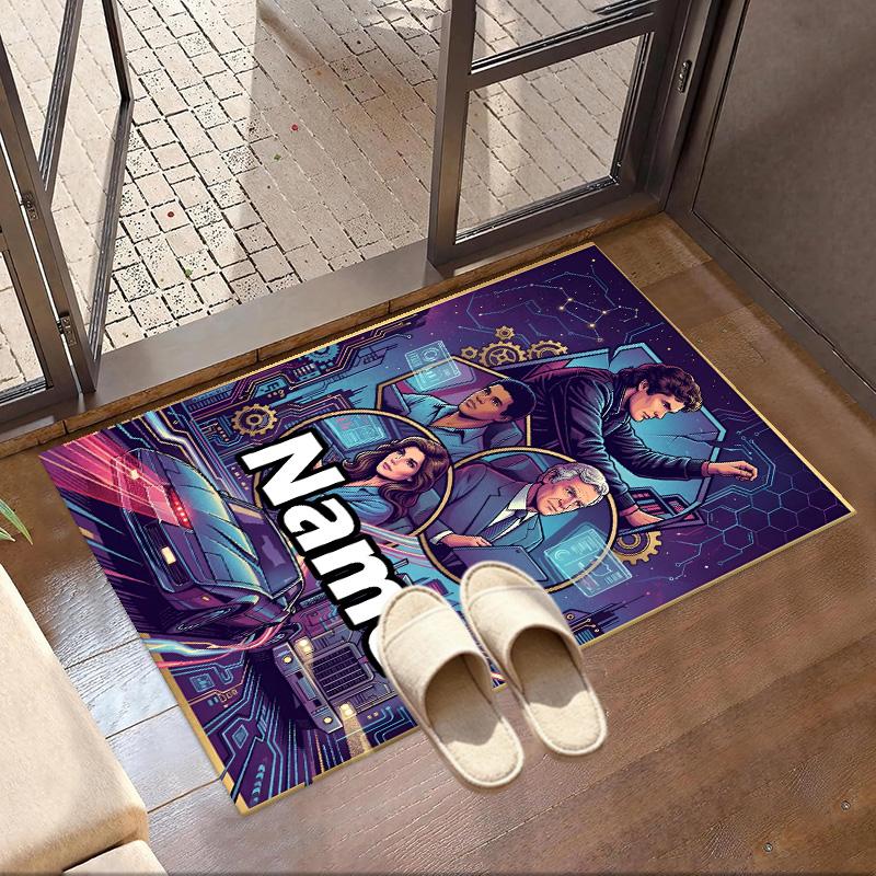 Custom Name Personalized Knight Rider Print Carpet, Versatile Home Decor Rug, for Playroom, Apartment, Balcony, Entryway, Hallway Gift