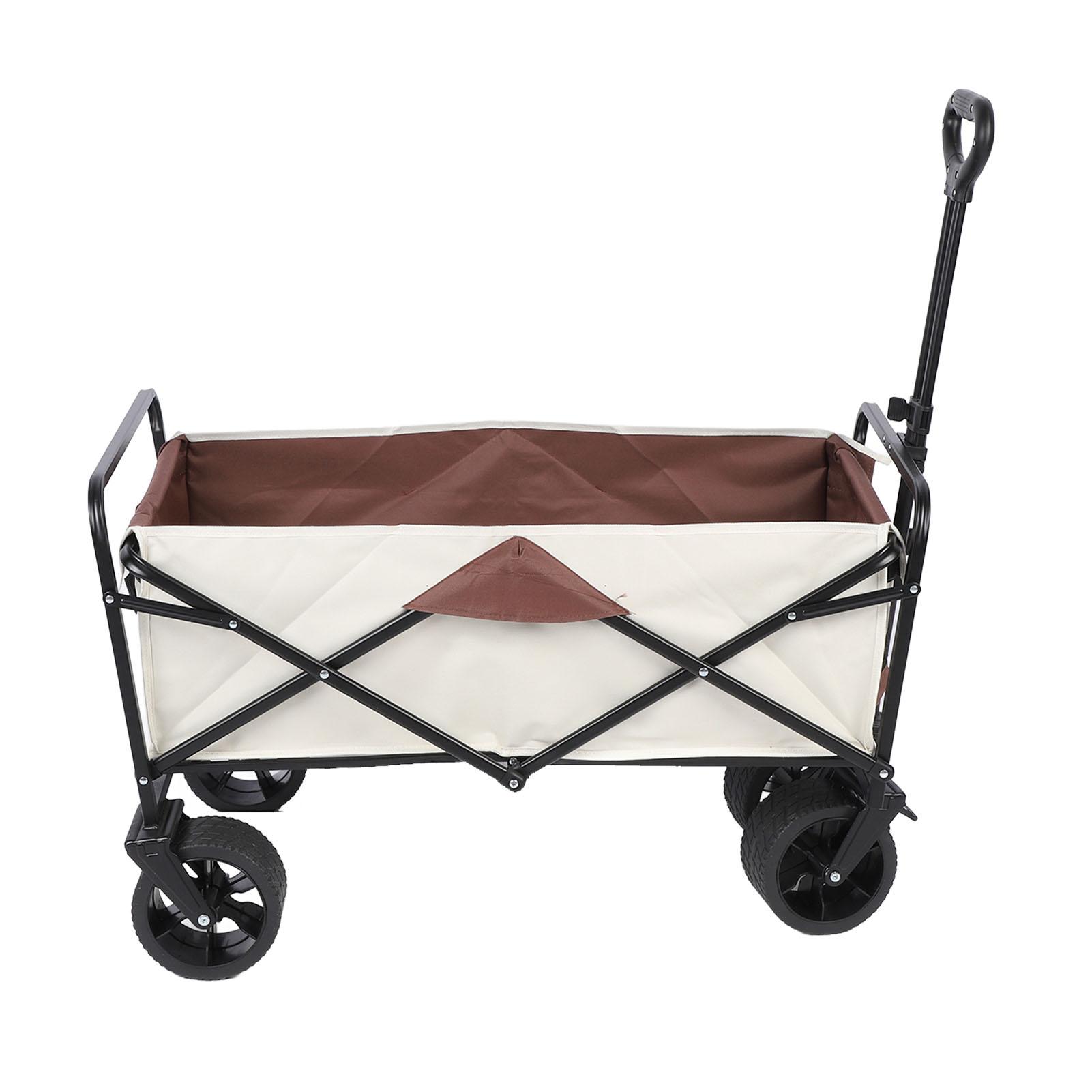 

Foldable Camping Cart 150L Large Capacity Adjustable Handle Strong Load Bearing Beach Wagon Cart