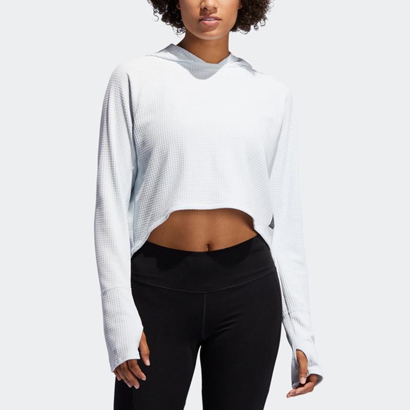 Adidas Adapt Hoodie Breathable Pullover Sweatshirt Women Hoodies Light-Blue DZ9017